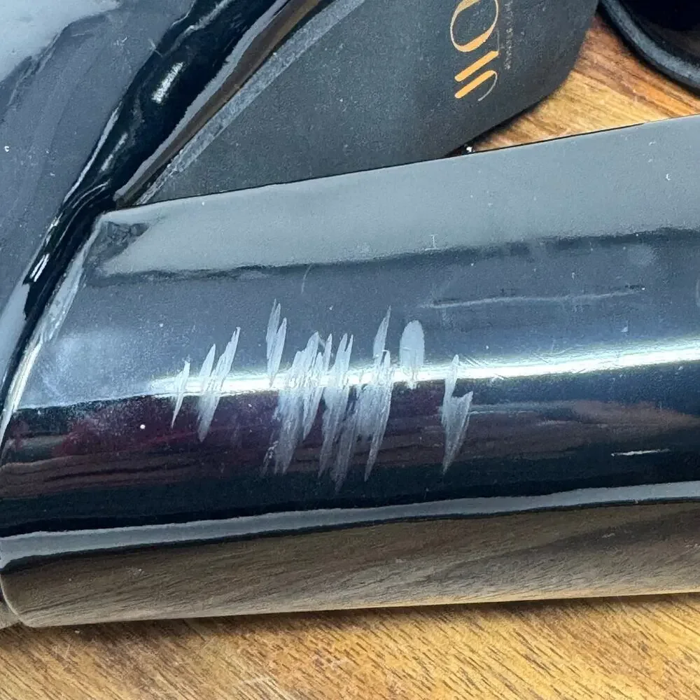 JLO Jennifer Lopez Mid Calf Ankle Black Patent Faux Leather Boots Shoes Size 9 - Picture 9 of 10